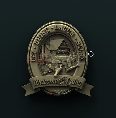 CABIN WELCOME SIGN 3D STL 3DWave